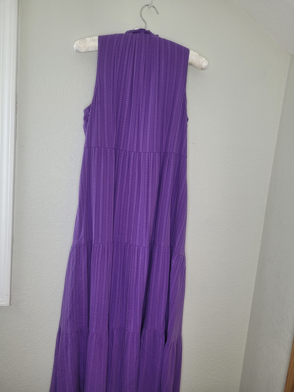 J. Jill Purple Sleeveless Button-Front Tiered Maxi Dress - Picture 7 of 12
